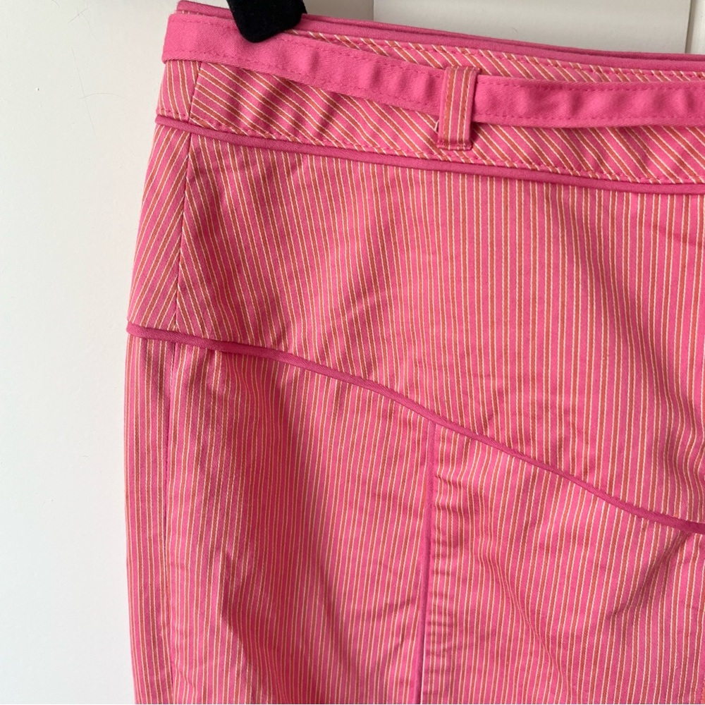 Express Y2K Vintage Pinstripe Belted Pencil Skirt Pink Sz 2 - Picture 11 of 16